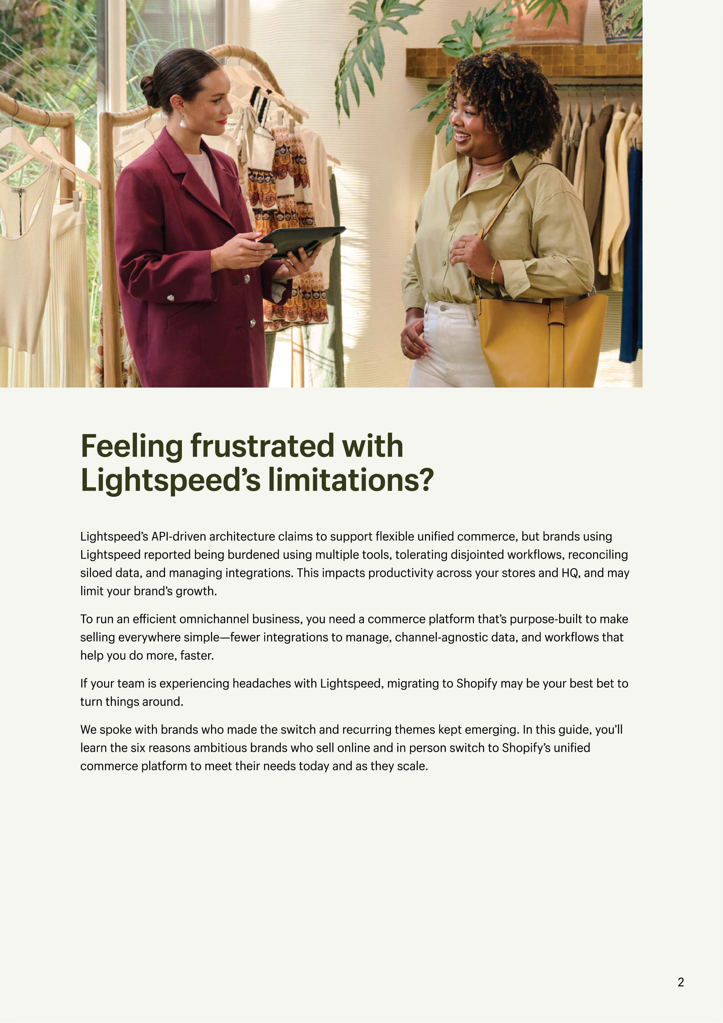 6 Reasons Brands Migrate from Lightspeed to Shopify