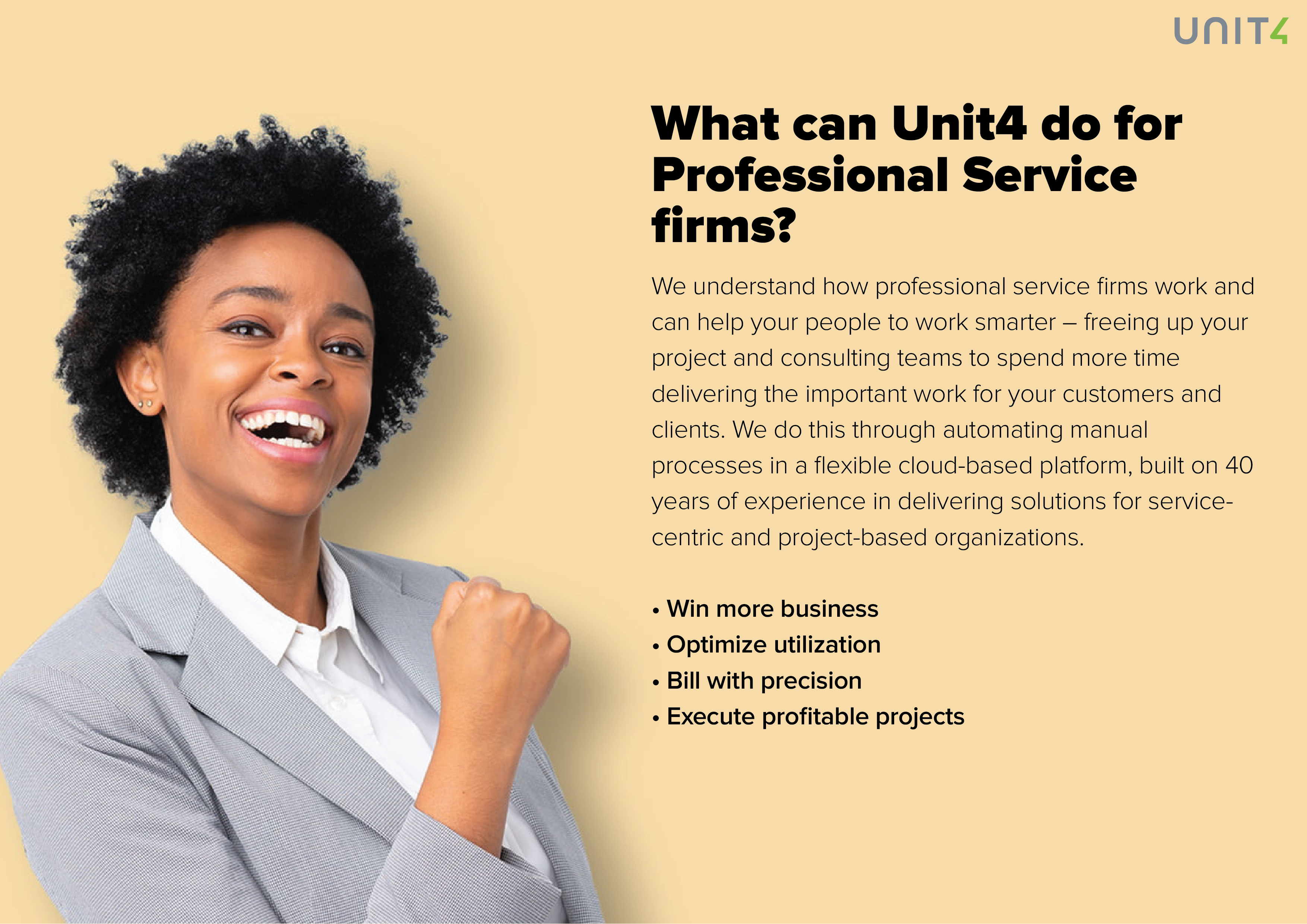 What can Unit4 do for professional services firms?